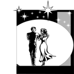 Couple in Formal Wear Clip Art