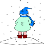 Watching Snow Fall 4 Clip Art