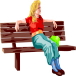 Woman Sitting on Bench 1