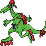 Dinosaur Skating Clip Art