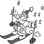 Santa Skiing 2 Clip Art