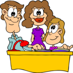 Student with Parents Clip Art