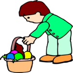 Boy & Easter Basket Clip Art