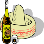 Tequila & Hat Clip Art