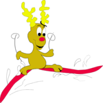 Reindeer Skiing 2 Clip Art