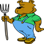 Bear with Pitchfork Clip Art