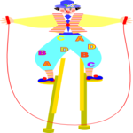 Clown on Stilts 2 Clip Art