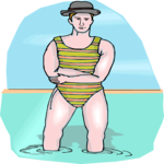 Man in Water 2 Clip Art