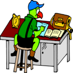 Parrot Studying Clip Art