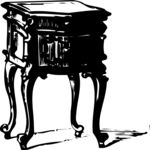 Antique Style Table with Drawers Clip Art