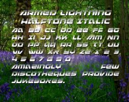 Armed Lightning Halftone Italic font