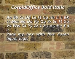CorpidOffice Bold Italic font