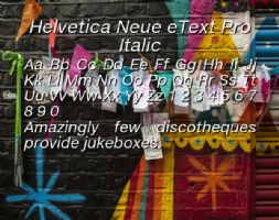 Helvetica Neue eText Pro Italic font
