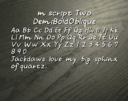 m script Two DemiBoldOblique font