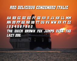 Red Delicious Condensed Italic font