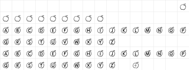 Appelocity Regular font glyphpreview