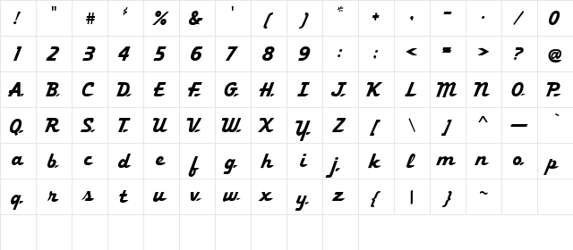 Classic Car Normal font glyph preview Classic Car Normal font glyphpreview
