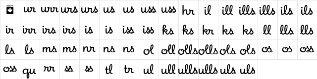 Apricot - Ligatures Two Regular font glyphpreview