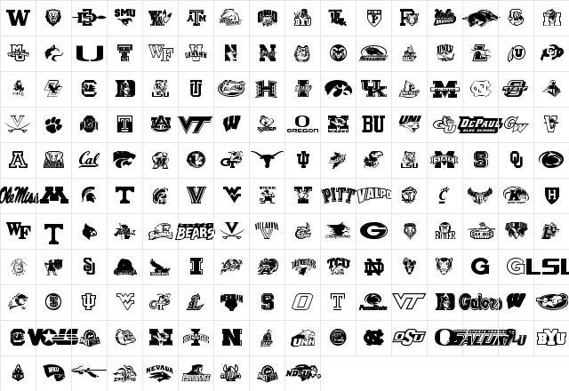College Collage Regular font glyph preview College Collage Regular font glyphpreview