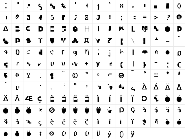 CodeBold Regular font glyphpreview