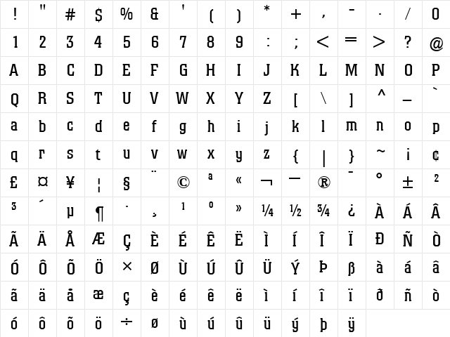 Colossalis Roman font glyphpreview