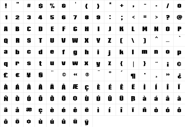 Collos Black font glyph preview Collos Black font glyphpreview