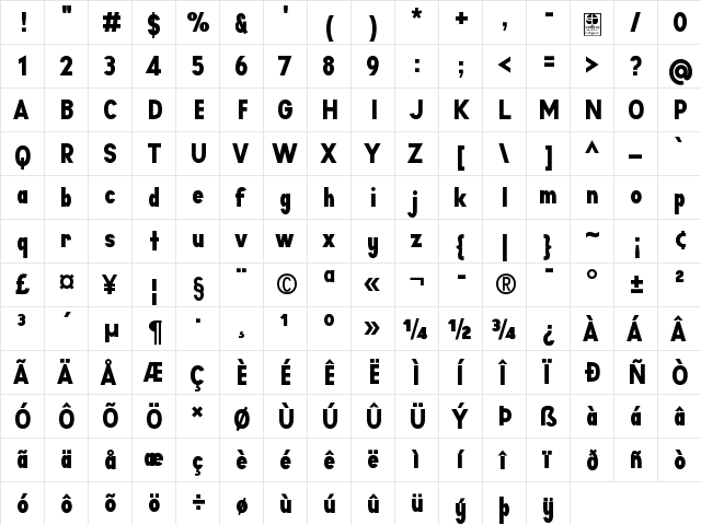 Aprikas Black Demo Regular font glyphpreview