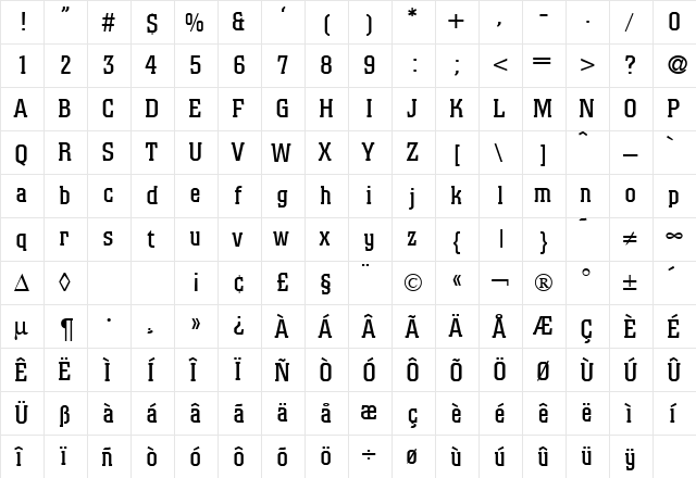 Colorado DB Regular font glyphpreview