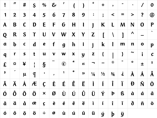 ClubTypeMercurius-Medium Medium font glyphpreview