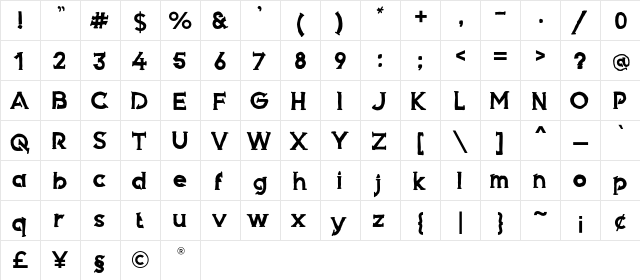 Armed Regular font glyphpreview