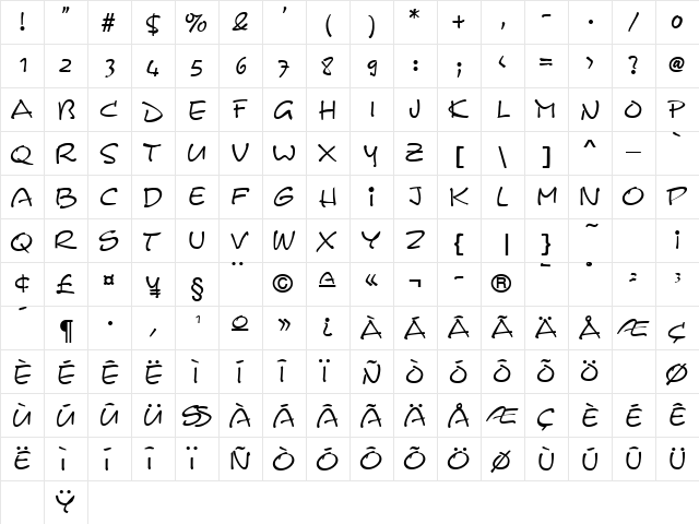 Comix Regular font glyphpreview