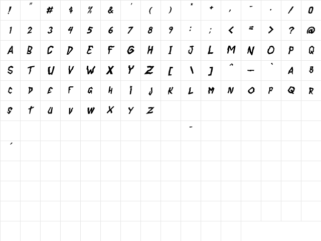 Coffee Enema Italic font glyphpreview