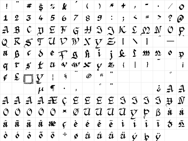 Argor Priht Scaqh Regular font glyphpreview