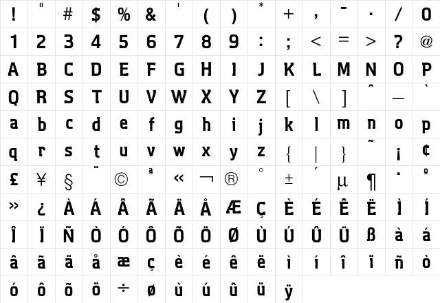 Aquarius Six font glyphpreview