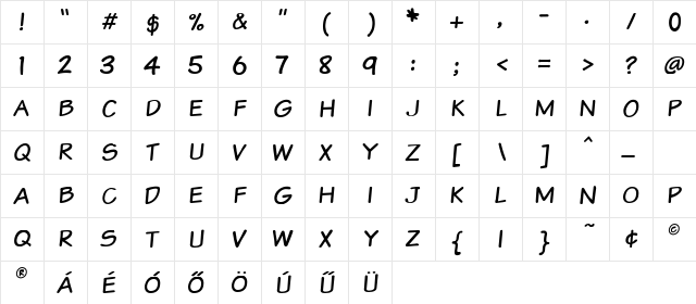 Comixxx Regular font glyphpreview