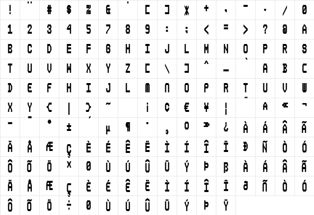 Composite ExtraBold font glyph preview Composite ExtraBold font glyphpreview