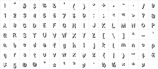AppleStorm ShdXbd font glyphpreview