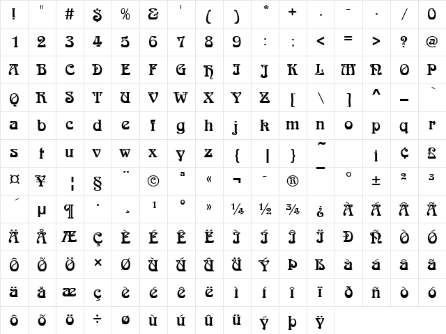 Arnold Becker Regular font glyphpreview