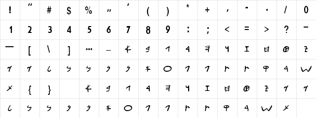 AramaicSSK Regular font glyphpreview