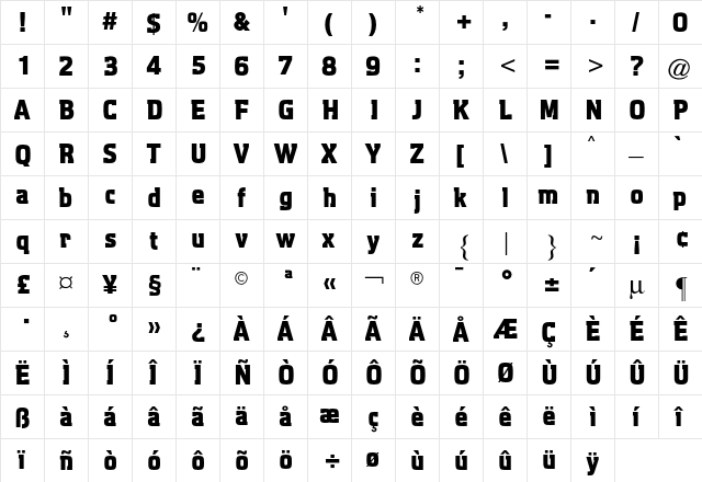 Aquarius CG No8 Regular font glyphpreview