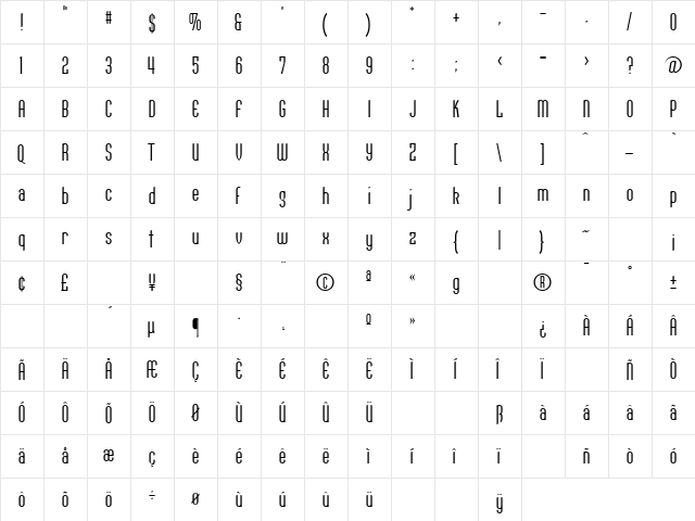 ConquesBook Regular font glyphpreview