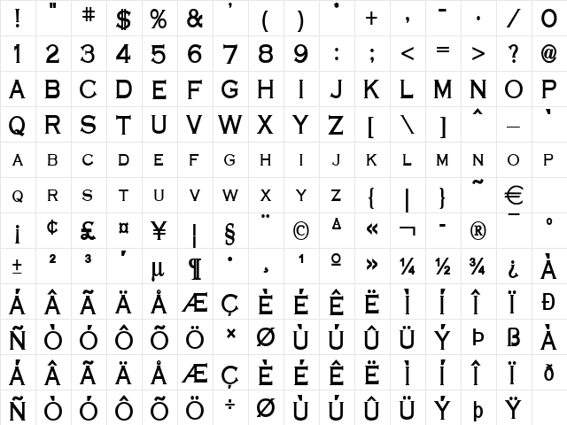 CobaltCondensed Bold font glyphpreview