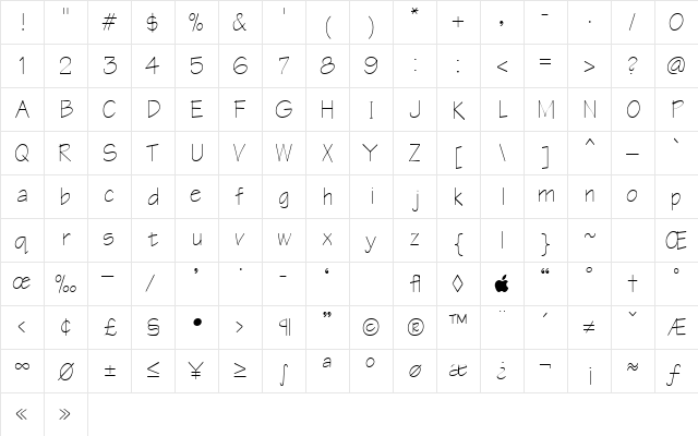 Architect Regular font glyphpreview
