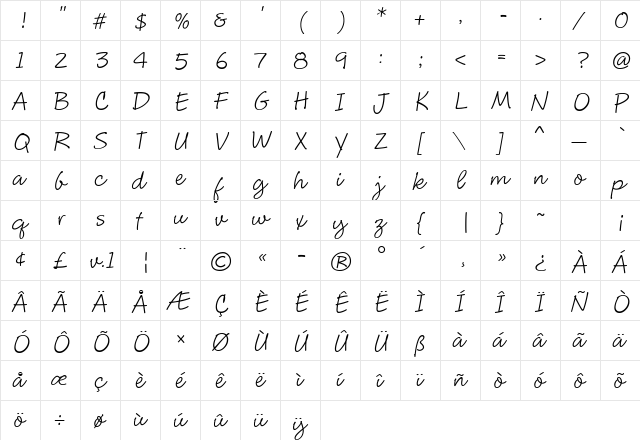 CluffHmk Regular font glyphpreview