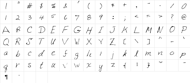 Andres Regular font glyphpreview