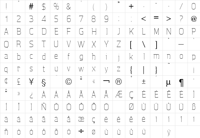 Aquarius Two Regular font glyph preview Aquarius Two Regular font glyphpreview