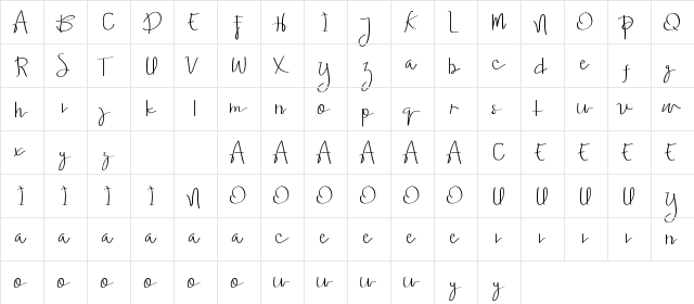 Ariesta Moon Demo Regular font glyphpreview