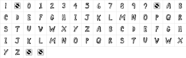 Comic Zine Regular font glyphpreview