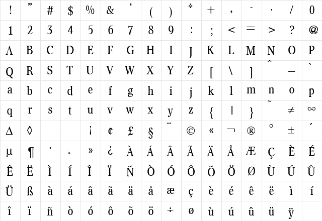 ConceptNova Regular font glyphpreview