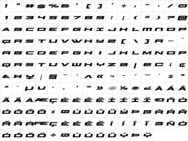 Classic Cobra Academy Italic Italic font glyphpreview